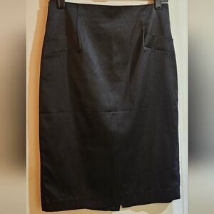 xxi Satin Black Women's Pencil Skirt